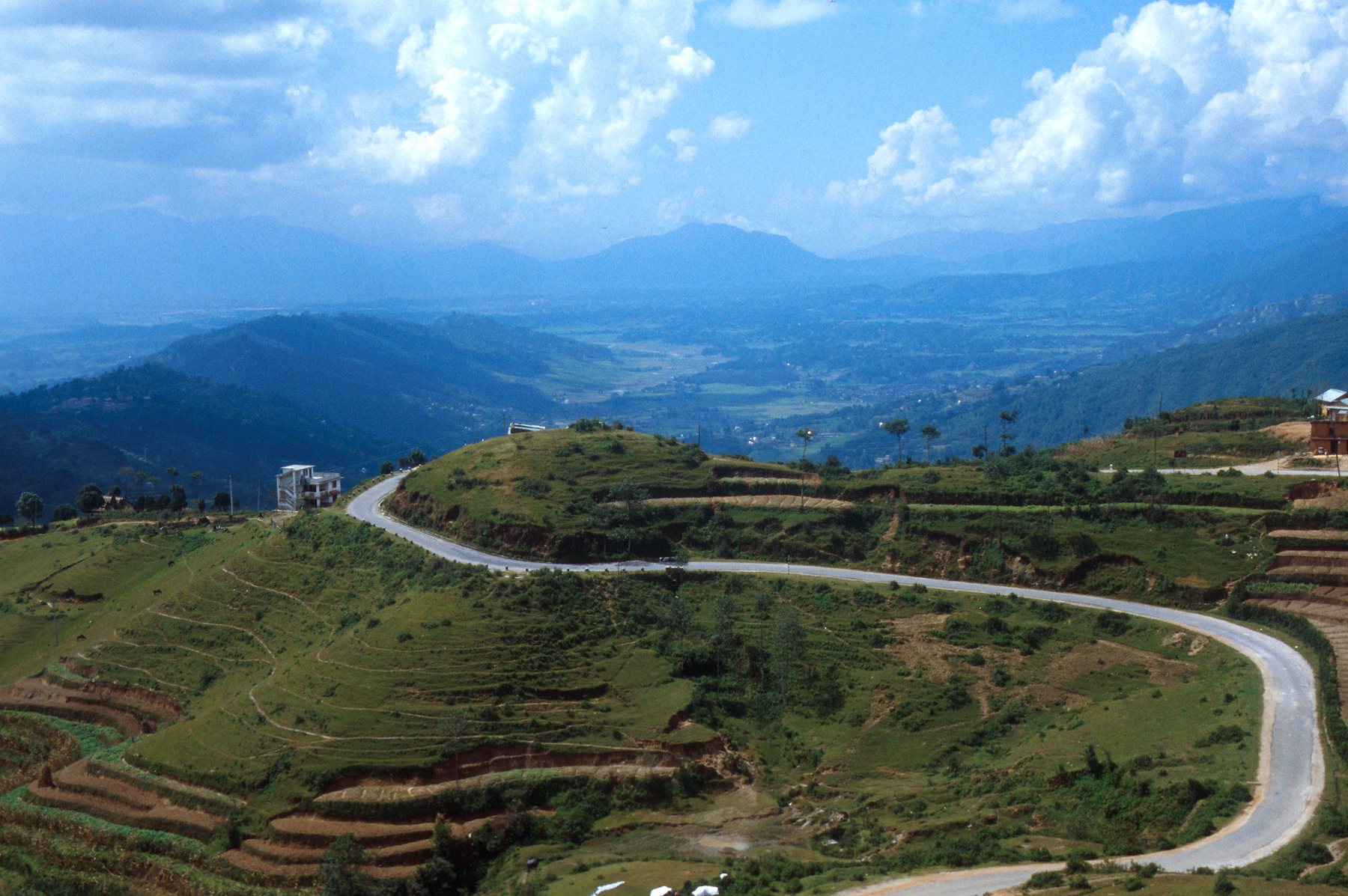 Landscape and mountain road in Nepal